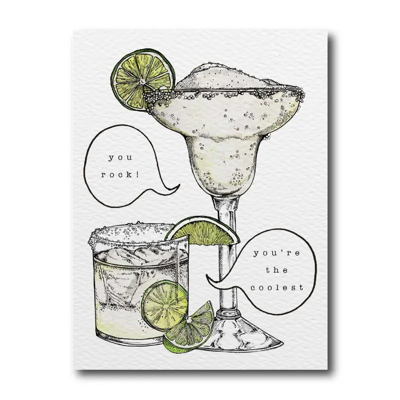 Margarita-Themed Humor Card: 'You Rock, You'Re The Coolest' 1