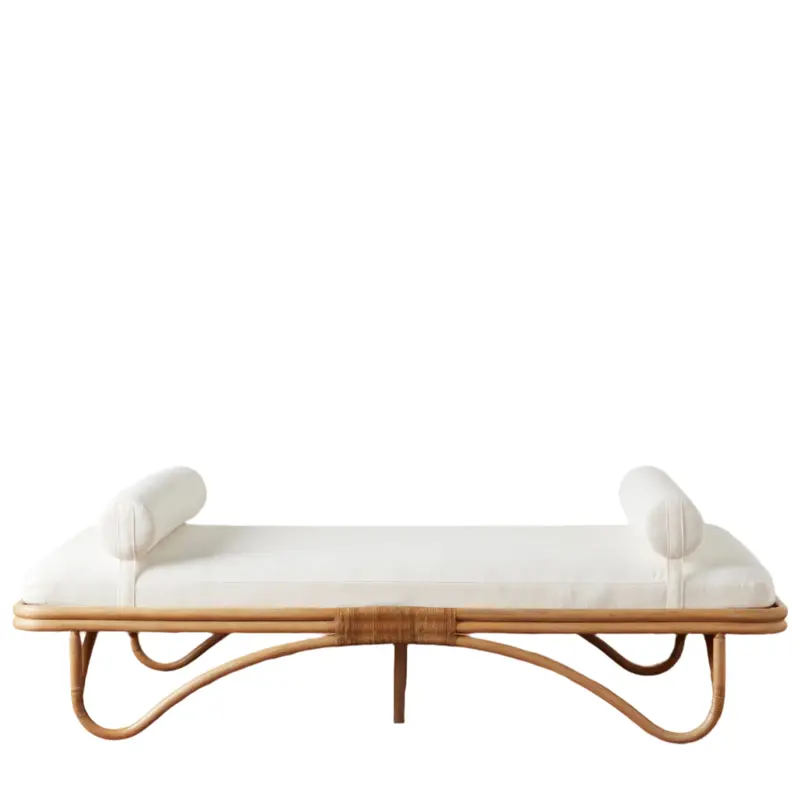 Margot Rattan Daybed – Woven Outdoor Lounger With Cushion Support 1
