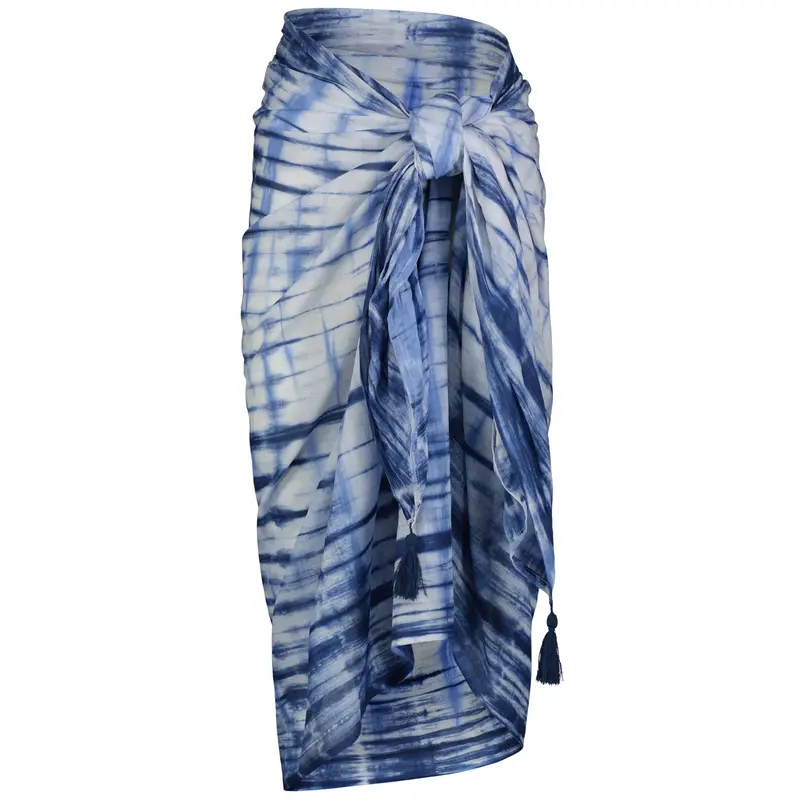 Marine Shibori Cotton Pareo – Lightweight Saline Wrap 1