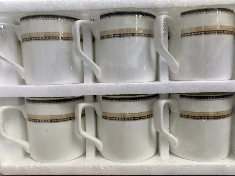 Mark Bone China Coffee Mug Set – 6-Piece Elegant Ceramic Mugs With Ergonomic Handles 1