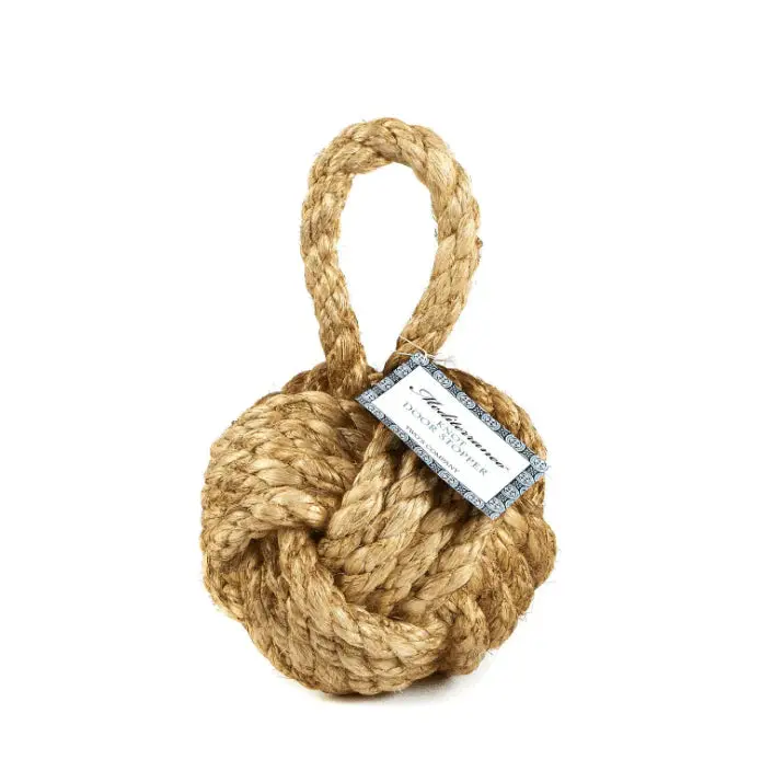 Marseille Knot Nautical Jute Door Stopper – Coastal-Inspired Home Utility Decor 1