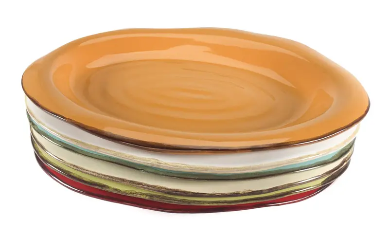 Medium Curved-Rim Oval Ceramic Serving Platter 1