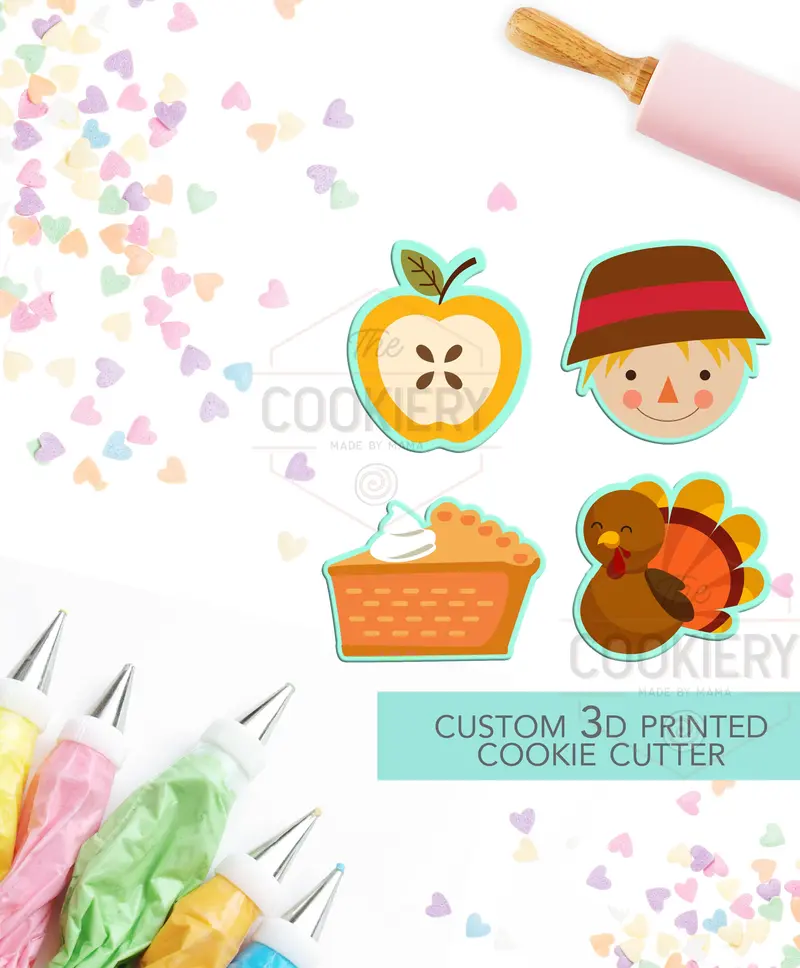 Mini Autumn Elements Cookie Cutter Set – Four Seasonal Fall & Thanksgiving Shapes 1