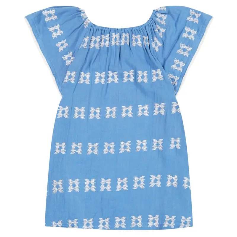 Mini Capucine Girls' Sky-Embroidered Caftan 1