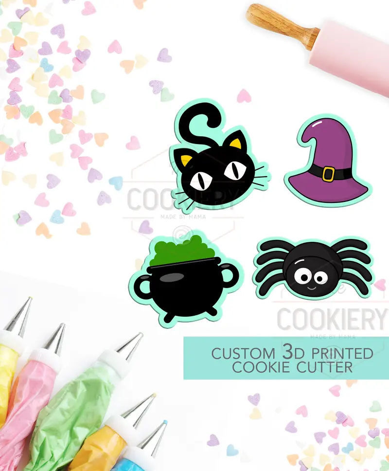 Mini Halloween Cookie Cutter Set – Four Spooky-Themed Baking Shapes 1