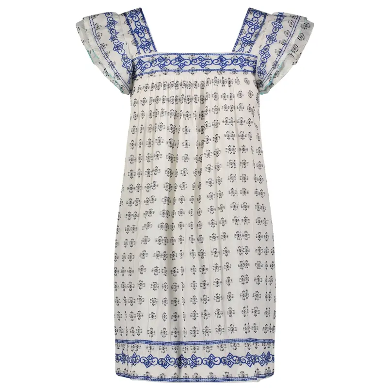 Mini Sandrine Navy Dobby Embroidery Dress – Women’S Tailored Short Dress 1