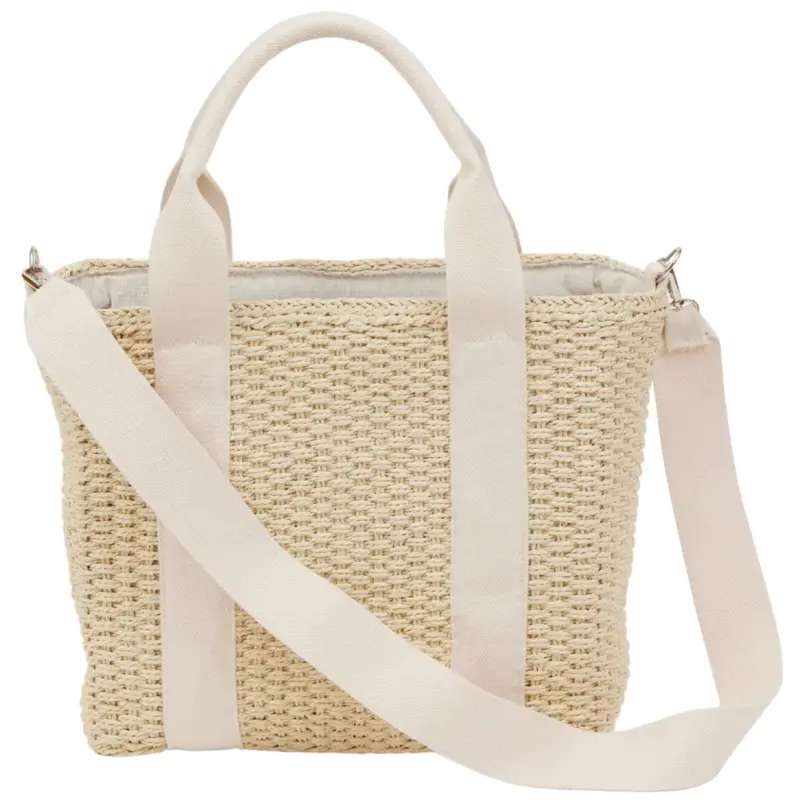 Modern Straw-Weave Insulated Cooler Tote 1