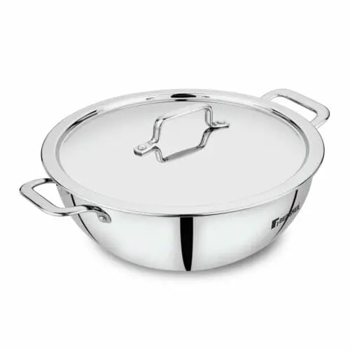 Montesa Tri-Ply Stainless Steel Kadhai/Wok With Secure-Fit Lid 1