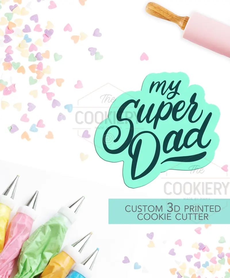 ‘My Super Dad’ Father’S Day Cookie Cutter – Fun & Sentimental Baking Tool 1