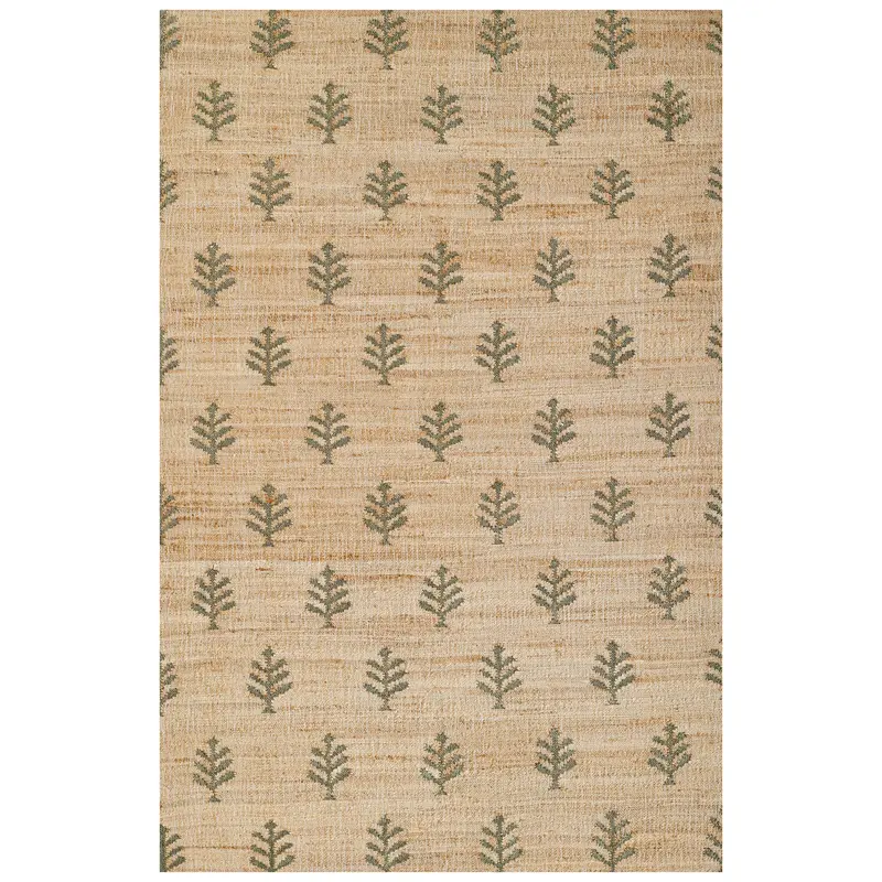 Natural Orchard Verdure Handwoven Wool And Jute Area Rug 1