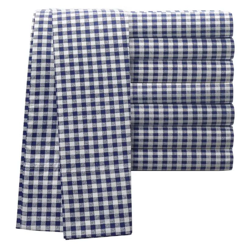 Navy Gingham Sheet Set – Soft Cotton Bedding Collection 1