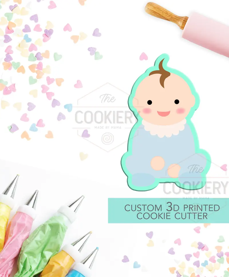 Newborn Baby Cookie Cutter – Sweet Sitting Pose For Baby Showers – Tck32114 1