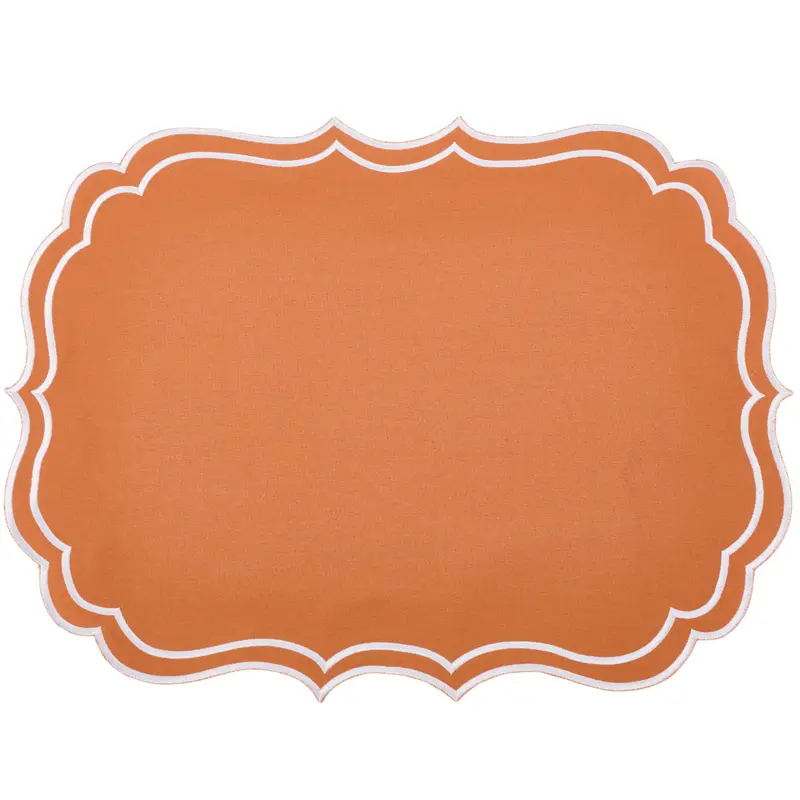 Newport Orange And White Placemats & Napkins 1