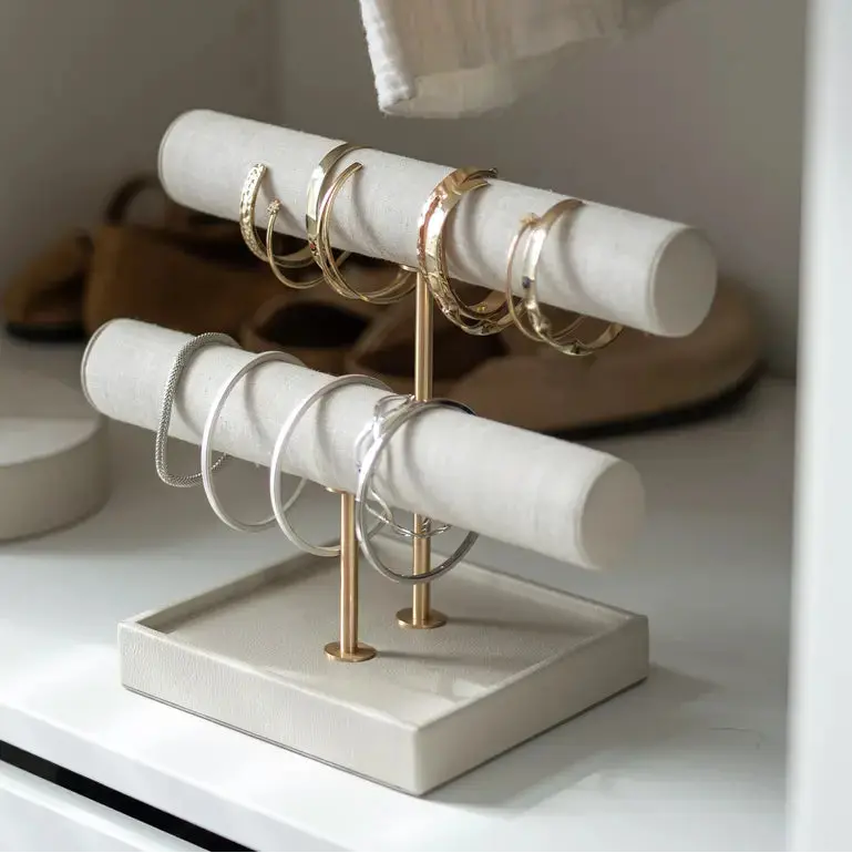 Oatmeal And Linen Textured Bangle Display Stand 1