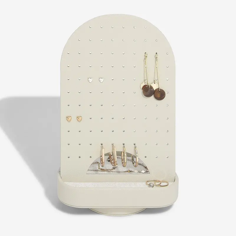 Oatmeal & Linen Rotating Earring Organizer Tray 1