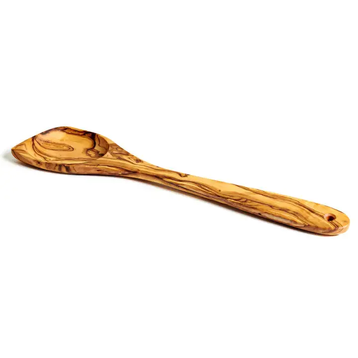 Olive Wood Flat-Handle Cooking Spoon 1