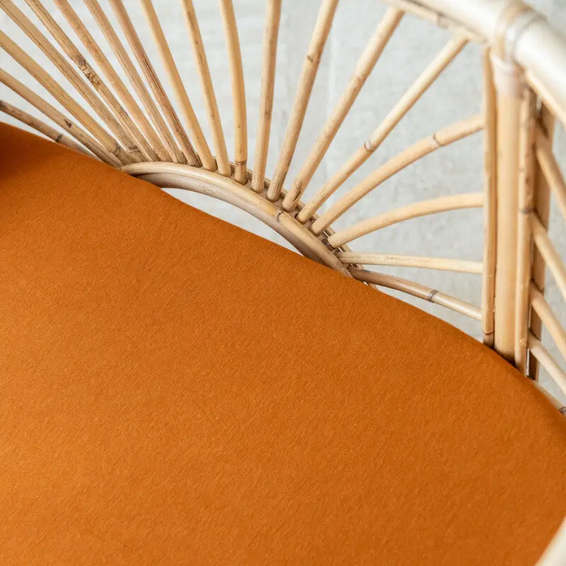 Organic Fitted Bassinet Sheet – Rust 1