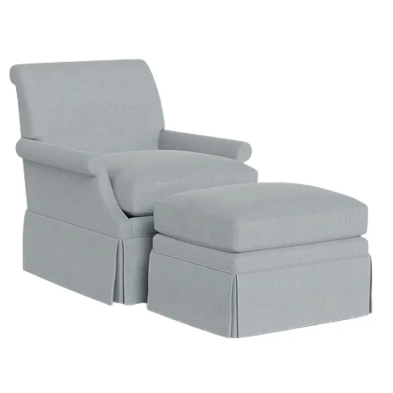 Origo Armchair With Matching Straight-Skirt Ottoman 1