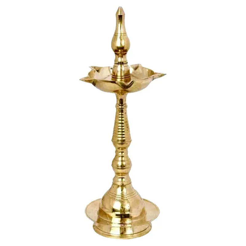 Ornate Kerala-Style Brass Kuthu Vilakku Oil Lamp – 5 Size Variants 1