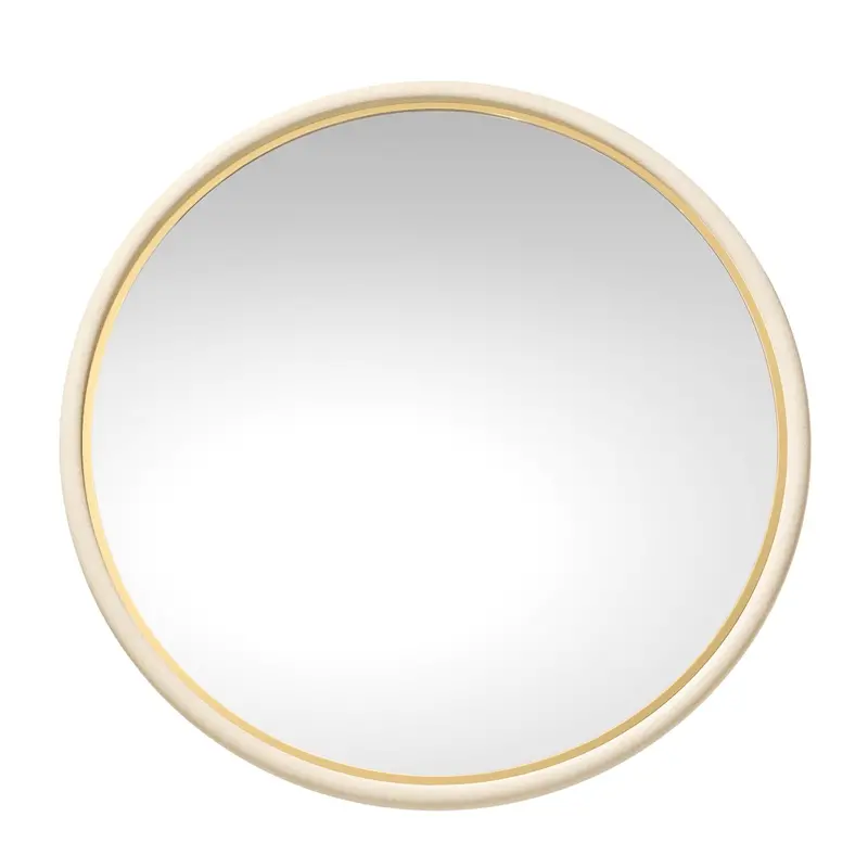 Oval Wall Mirror With Cream Shagreen Frame 1