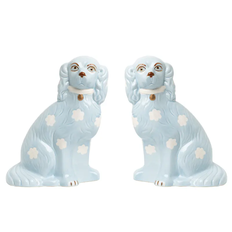Pale Blue Staffordshire-Inspired Dog Decor 1