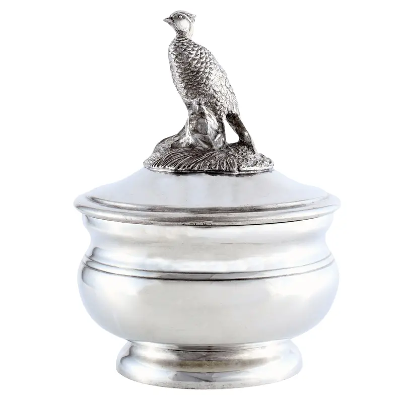 Pewter Pheasant-Shaped Sauce Serving Bowl 1