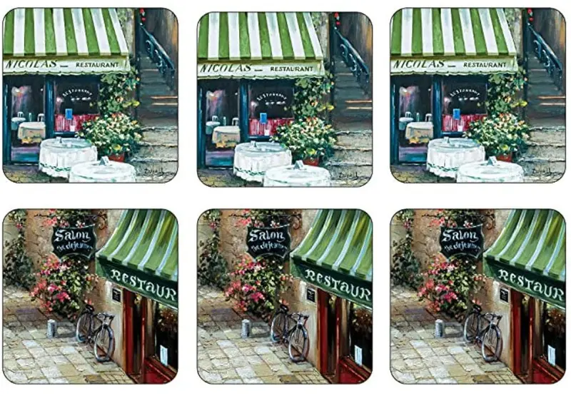 Pimpernel Trattoria Design Cork-Backed Drink Coasters (Set Of 6) 1