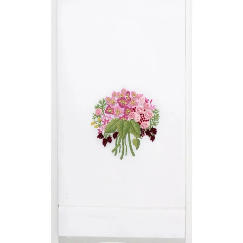 Pink Bouquet Design Hand Towels – Cotton Terry Collection 1