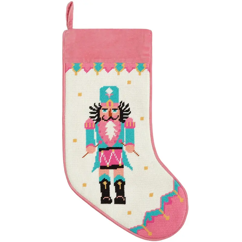 Pink Drummer Character Embroidered Holiday Stocking 1