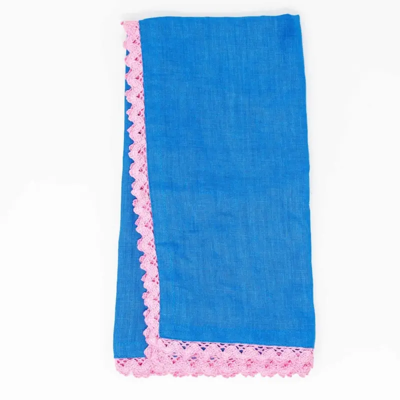 Pink Lace-Trimmed Napkin Set 1
