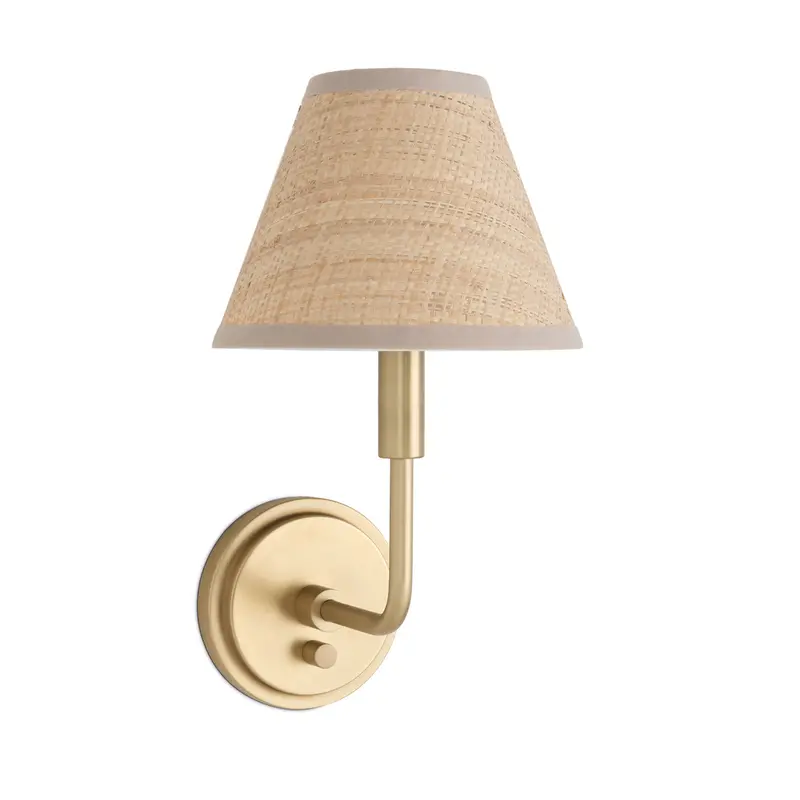 Polly Wall Sconce Featuring Natural Rattan Shade 1