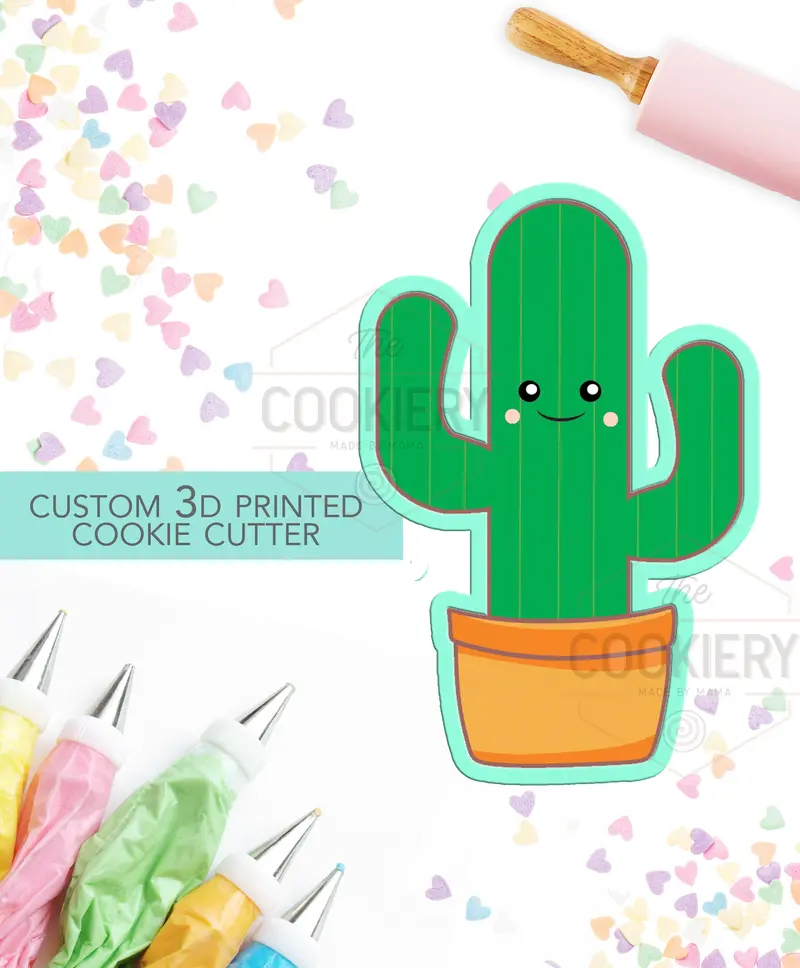 Potted Cactus Cookie Cutter – Adorable Desert Plant Shape – 3D Printed Baking Tool – Tck16100 1