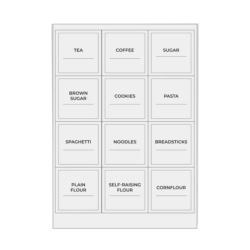 Premium Set Of 8 Reusable Pantry Labels With Fine-Tip Marker 1