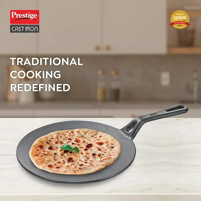 Prestige Cast Iron Concave Tawa – 25 Cm Non-Stick Surface 1