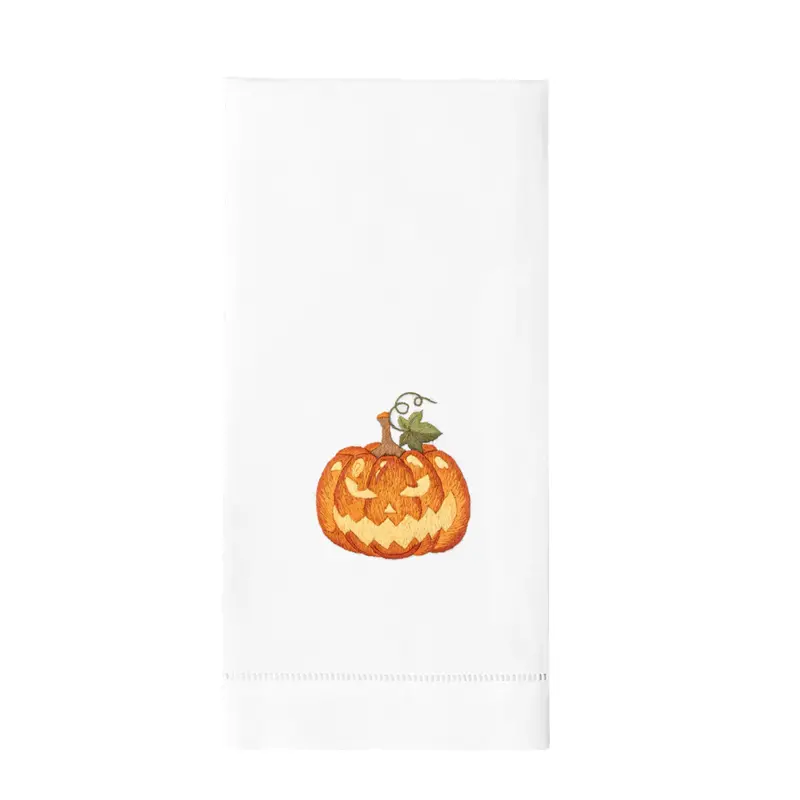Pumpkin-Grin Halloween Hand Towels 1
