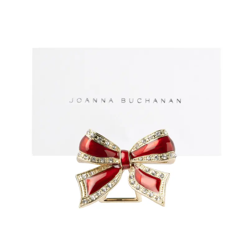 Red Enamel Bow Place Card Holders – Set Of 4 1