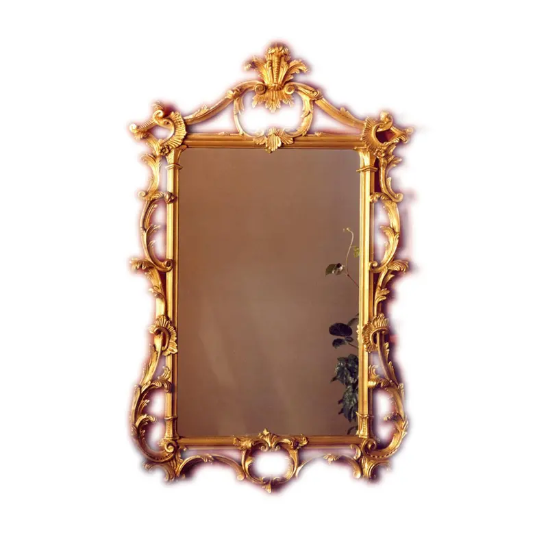 Regency-Style Ornate Mirror In Aged Gold Leaf 1