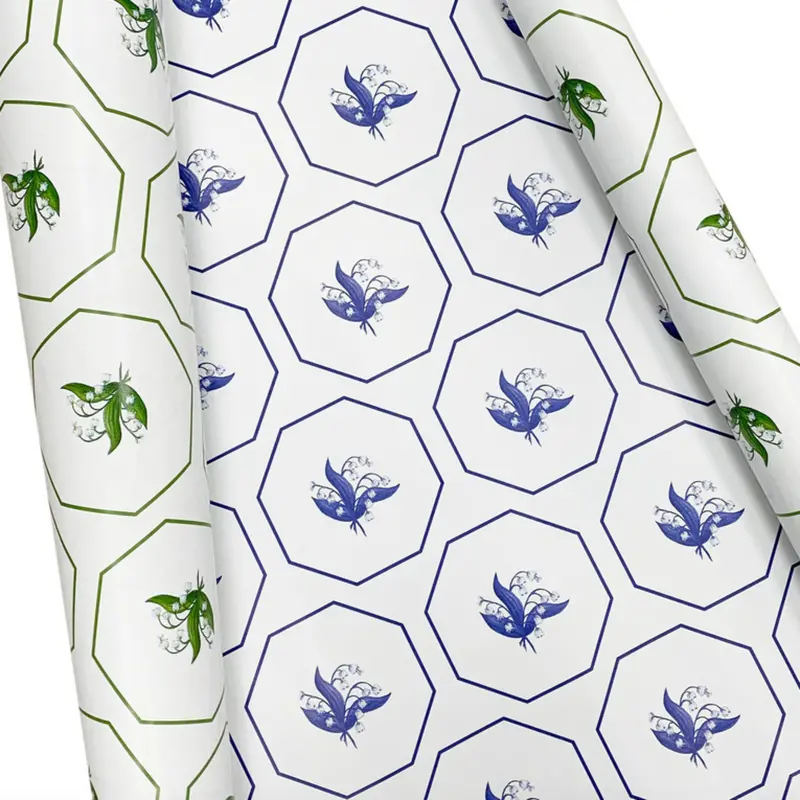 Reversible Lily-Of-The-Valley Floral Gift Wrap 1