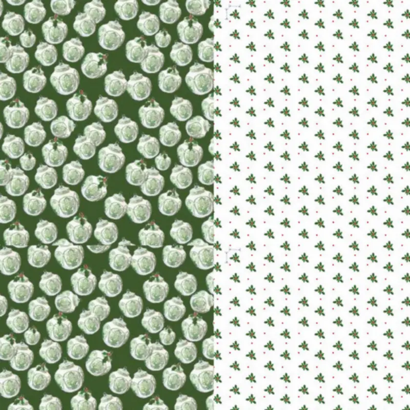 Reversible Moss Green Swiss Dot And Ginger Jar Gift Wrap 1