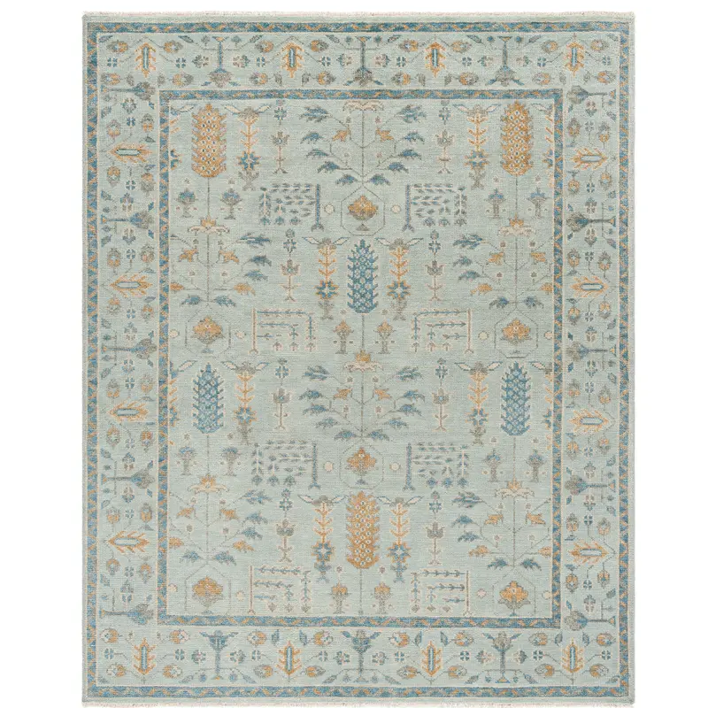 Riviera-Inspired Blue Handmade Area Rug 1