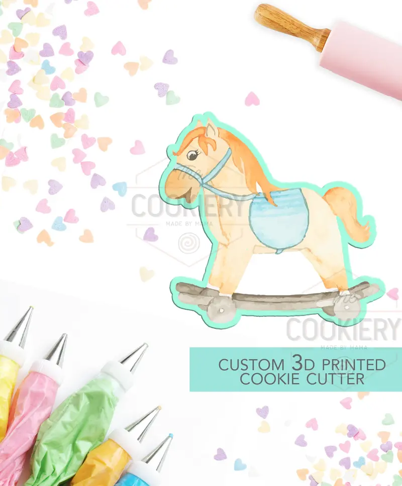 Rocking Horse Cookie Cutter – Whimsical Baby Shower Baking Essential 1