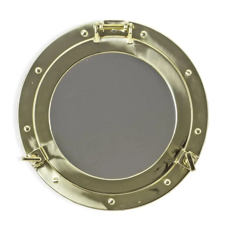 Round Brass Nautical Porthole Wall Mirror 1
