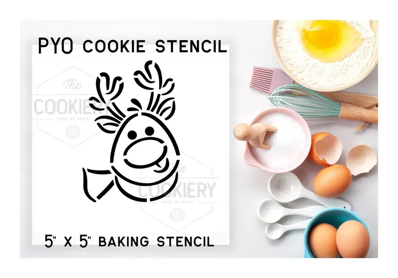 Rudolph The Red-Nosed Reindeer Stencil – Diy Holiday Baking Guide 1