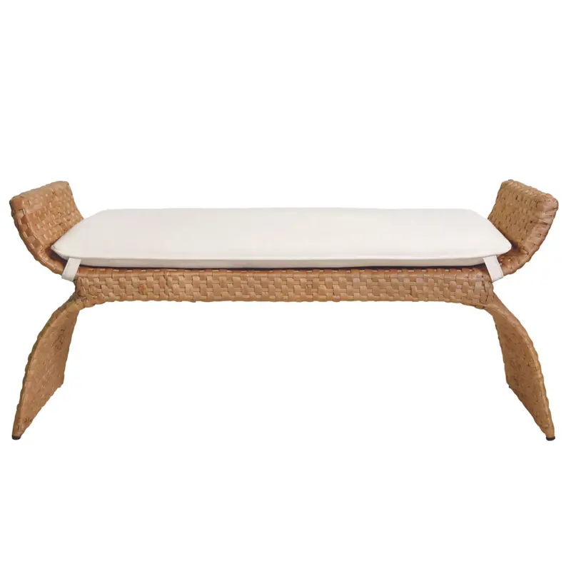 Sachi Bench Wrapped In Woven Water Hyacinth 1