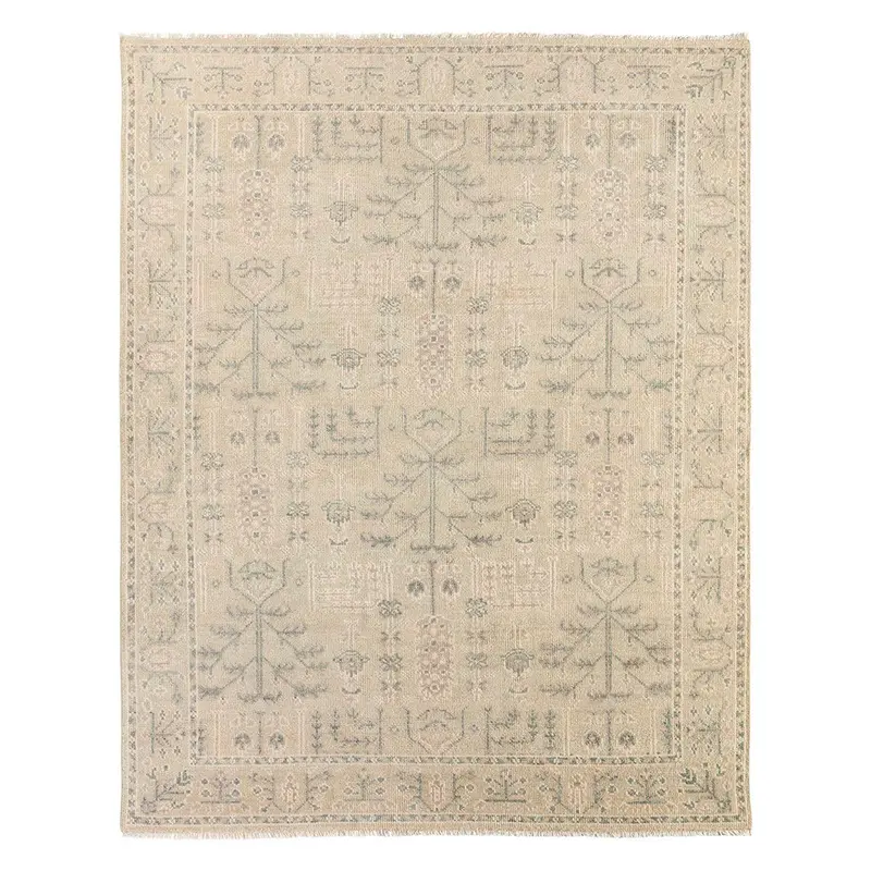 Salinas Hand-Knotted Wool Rug With Distressed Detailing 1
