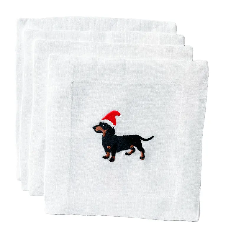 Santa-Dog Dachshund Holiday Cocktail Napkins 1