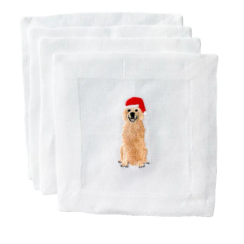 Santa-Dog Golden Retriever Holiday Napkins 1