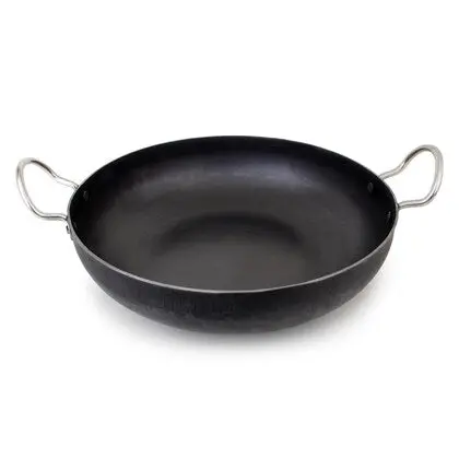 Sapphire Flat-Bottom Iron Kadai – 5 Size Options 1