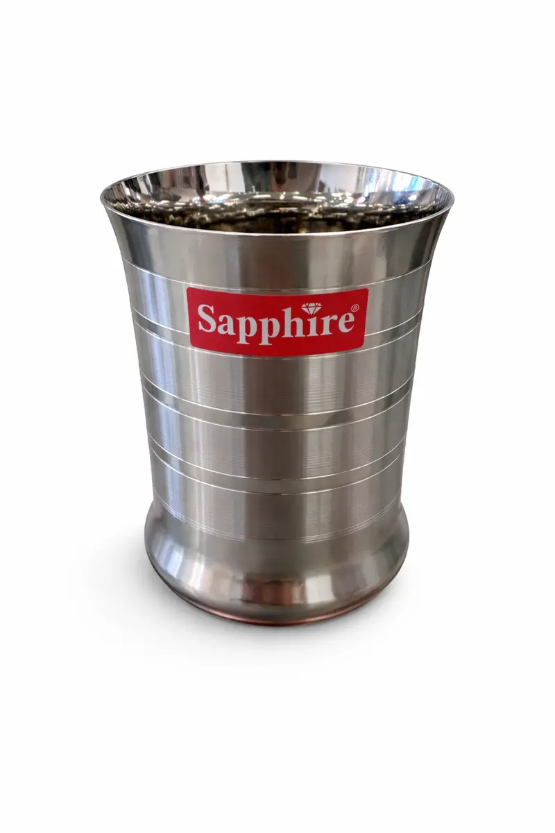 Sapphire Stainless Steel Curved Drinking Glass – 9.5 Cm Height 1