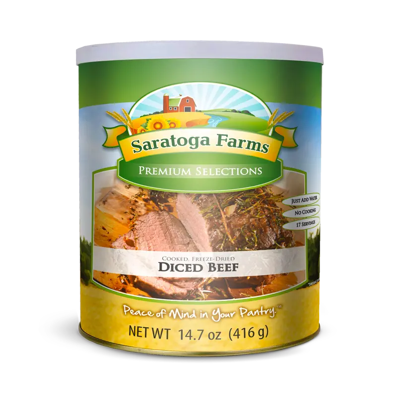 Saratoga Farms Beef Cubes – Freeze-Dried Protein 1